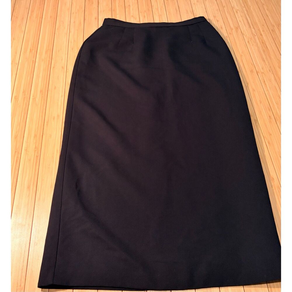 Michele New York Black A-Line Midi Skirt Size 12 Classic Career Workwear